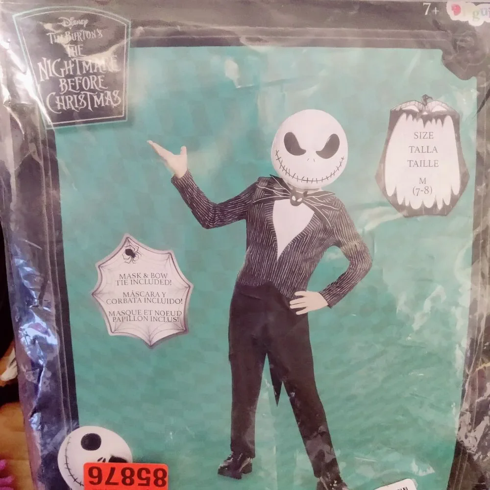 Jack Skellington Kids Size 7-8 Costume Nightmare Before Christmas Halloween - Picture 2 of 7